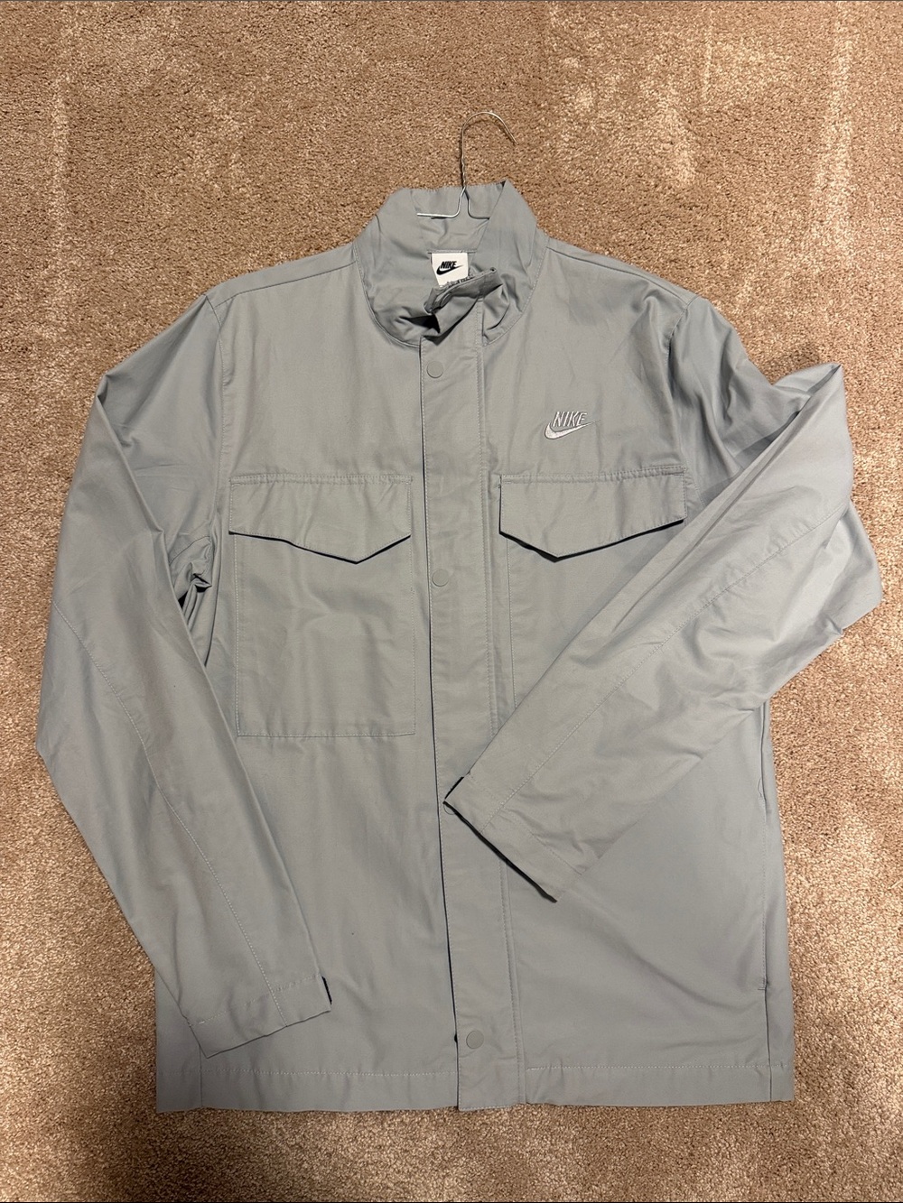 Nike Men's Light Gray Utility Shirt Jacket